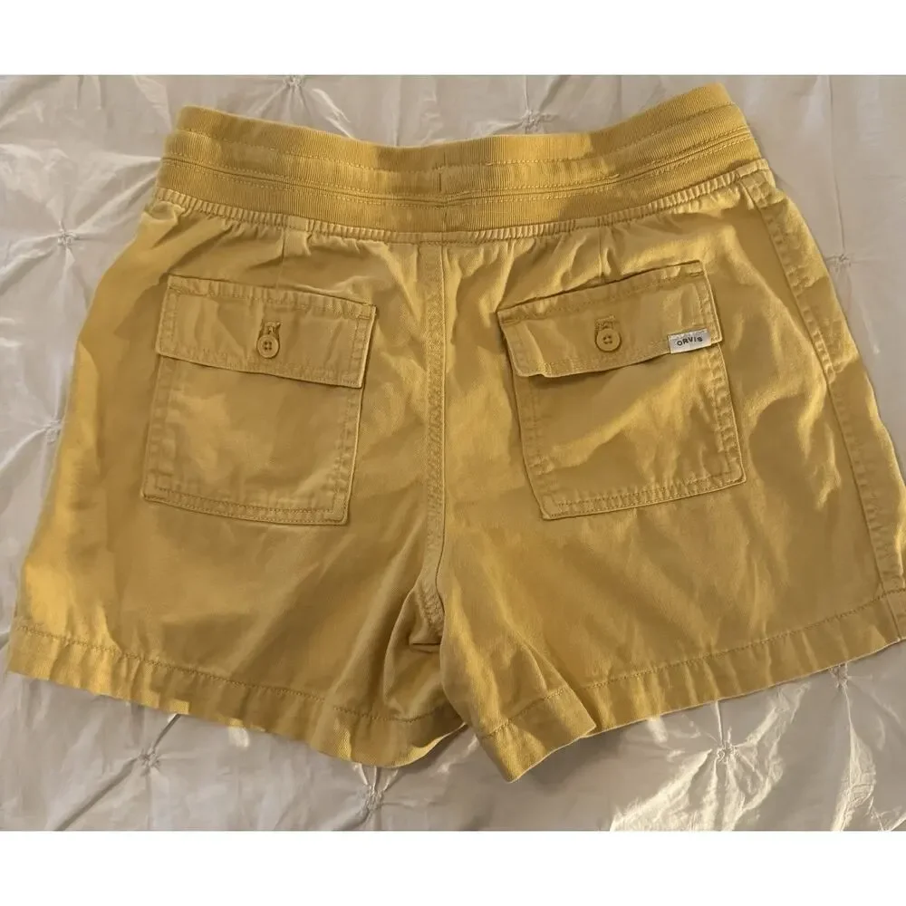 Orvis Shorts Womens Yellow Cotton Blend Summer Beach Size S - Picture 7 of 8